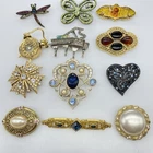 Lot of 12 Vintage 1928 BROOCH Pins Rhinestone Enamel Brooches Costume Jewelry