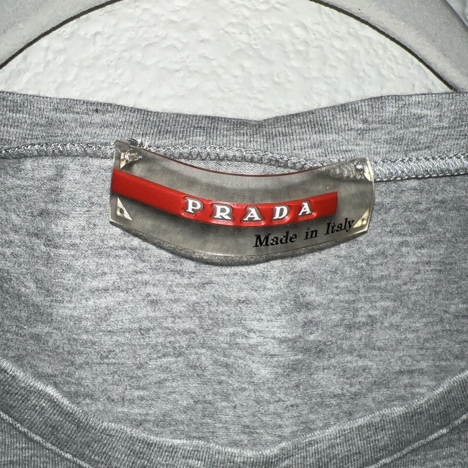 Camiseta PRADA SPORT Gris Algodón Elástico Con Bolsillo Lateral Talla: Pequeña Foto 2 de 4