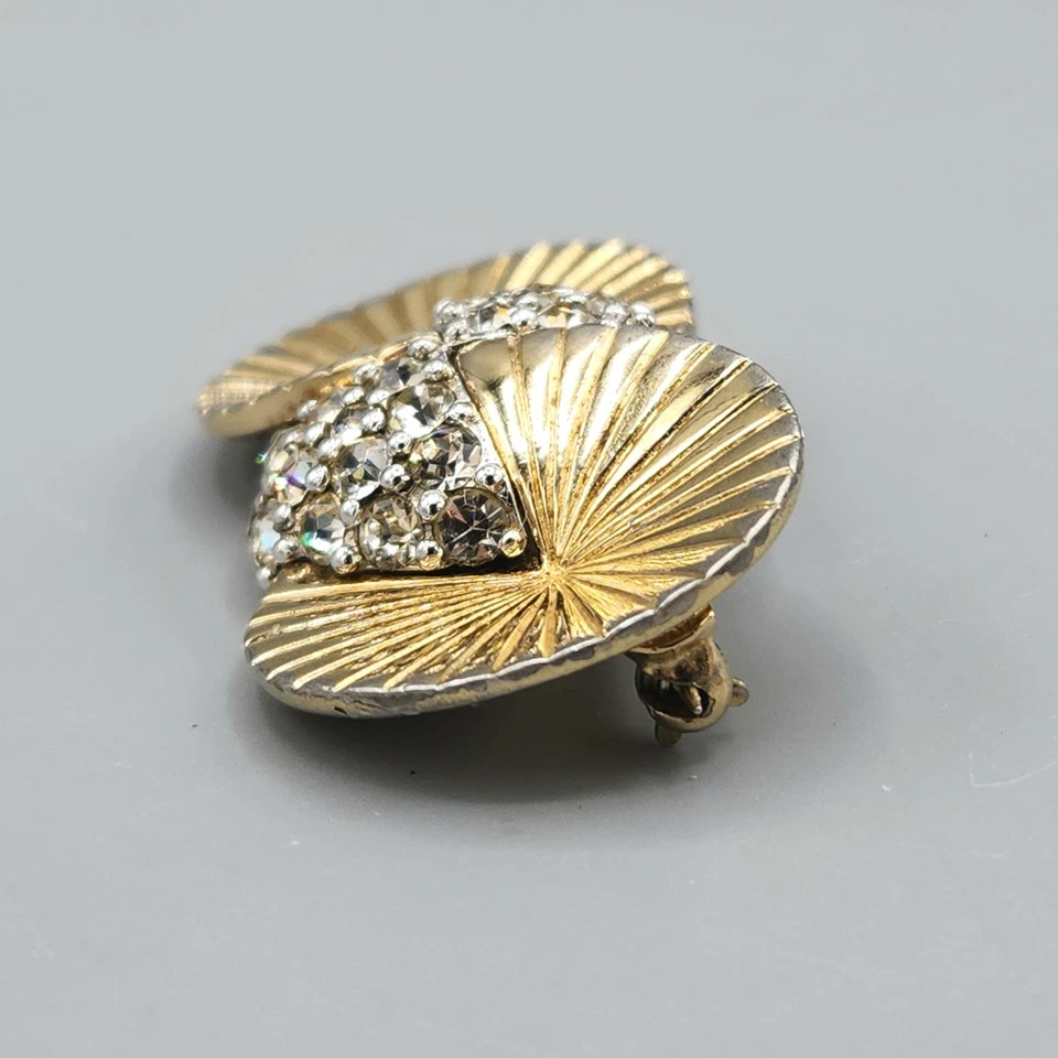 Broche Pavé Cristal Círculo Volantes Placa Oro Numerada Firmado Pennino Retro Foto 3 de 4