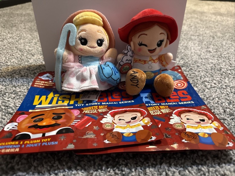 Disney Parks WISHABLES Toy Story Mania! Series Jessie And Bo Peep With Bags