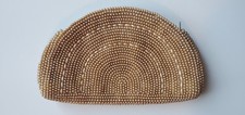 Vintage Reina of Japan Beaded Clutch Purse - Elegant Gold Faux Pearl Evening Bag