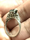 Antique Edwardian Gothic Filigree Openwork Old European Engagement Ring AS IS — photo 3