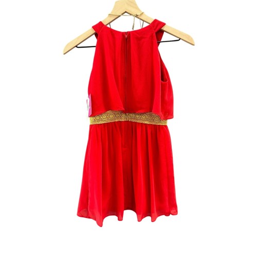 Red Fit and Flare Dress Girls Size 8 Amy Byer Sleeveless Necklace Accent - Picture 9 of 9