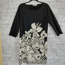 Tibi Cheetah Dress Womens Large Black Novelty Evening Cocktails Date Night