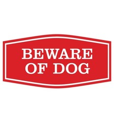 Fancy Beware Of Dog Wall Door Sign Home Security Red Large 1 Pack Warning