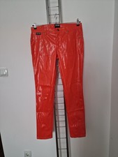 Ladies VINTAGE VERSACE JEANS COUTURE Trousers Orange Pants Trousers Size 31