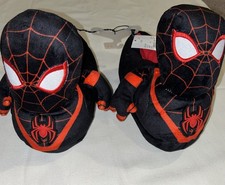 Spider-Man Kids Spiderman Plush Black Slippers Miles Morales Size 2/3- NEW