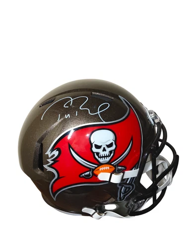 Tom Brady Autographed/Signed Buccaneers Full Size Replica Helmet Fanatics COA