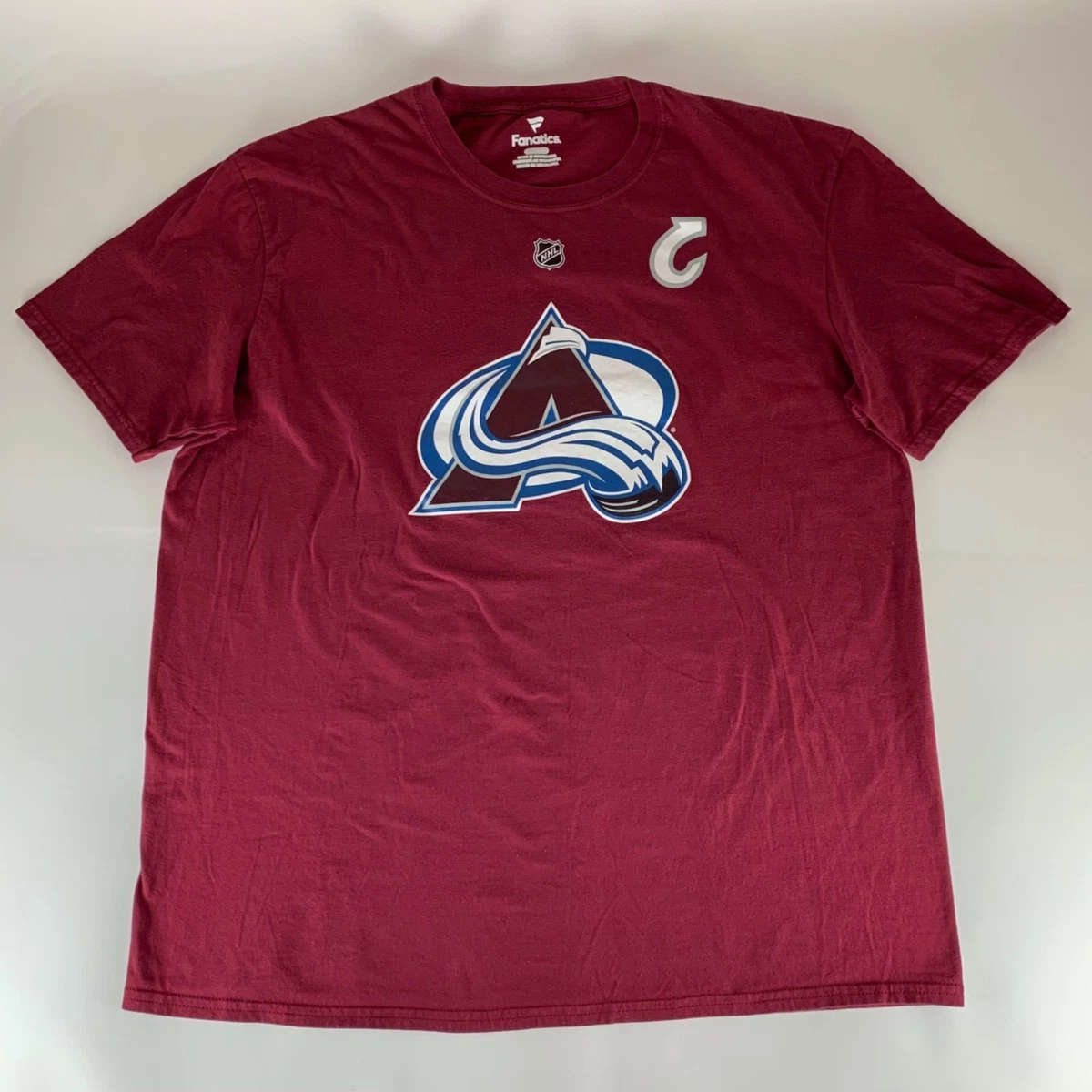 Chemise vintage Colorado Avalanche homme L gris hockey LNH logo épelé
