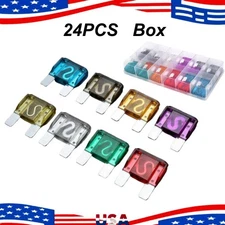 24 Pack Large MAXI / APX Blade Fuse Assortment Auto Car Truck SUV AMP FUSES Kit