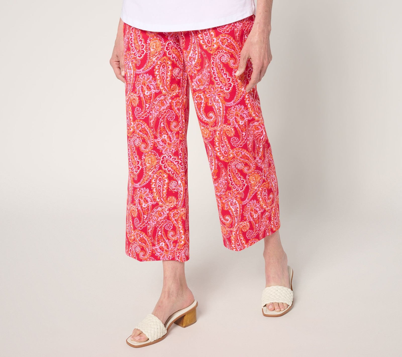 Isaac Mizrahi Live! Women's Petite Pants PL On-the-Go Crepe Multi-colored