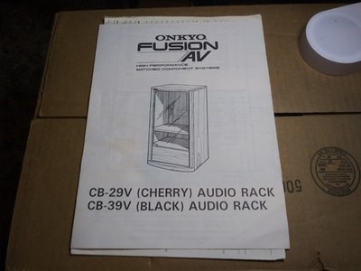 Nice Used Original Manual For the Onkyo Fusion AV CB 29V/39V Cabinet Stand