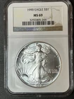 1990 Silver American Eagle, NGC MS 69