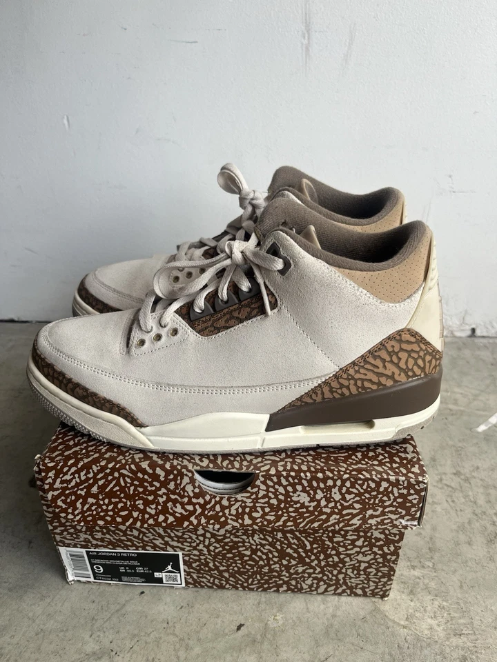 Nike Air Jordan 3 Retro Palomino Orewood Marrón Moca CT8532-102 Talla 9 Cemento Foto 3 de 4