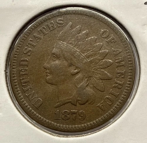1879 Indian Head Cent Bronze 1C Penny Copper Coin - XF Detail (U128)