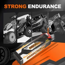 Gens Ace 11.4V 100C 3S 6500mAh Lipo Battery HardCase EC5 For 1/7 1/8 1/10 RC Car