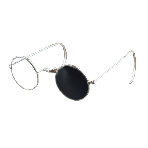 Classic Old Retro 80s Tinted Lens Mens Silver Rectangle 2.00