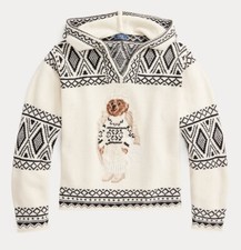 Polo Ralph Lauren Women's Polo Bear Wool-Cashmere Hooded Sweater - Small