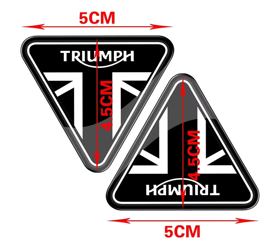 3D Triumph Logo X2 Pegatinas Moto Calcomanías Almohadilla Tanque/Logo Casco Moto Reino Unido stk Foto 2 de 2
