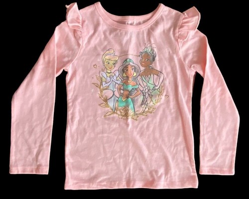 New Disney Girls Long Sleeve Shirt Princess Pink Ruffle Sleeve Soft NWT $28 - Picture 3 of 8