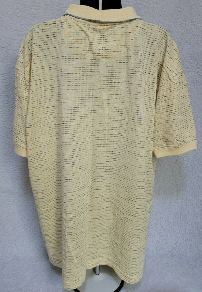 Camisa Ron Chereskin Para Hombre Talla 2X Amarillo Azul Rayas Secado Rápido Foto 4 de 4