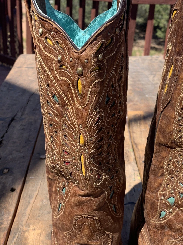 Botas Corral Mujer Talla 11M Artesanales Diseño Mariposa Foto 3 de 4