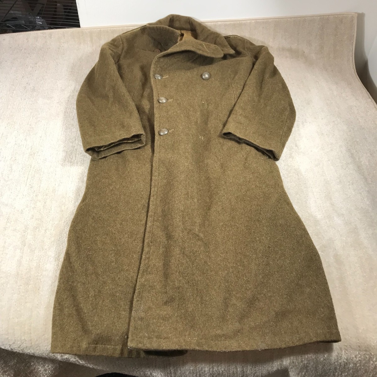 Vintage Armee Jacket Green Trench Coat Casual Adult French Date 