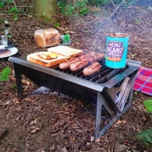 Volcann Portable Flatpack Fire Pit Grill Charcoal / Wood BBQ + Cooktop - Not Gas