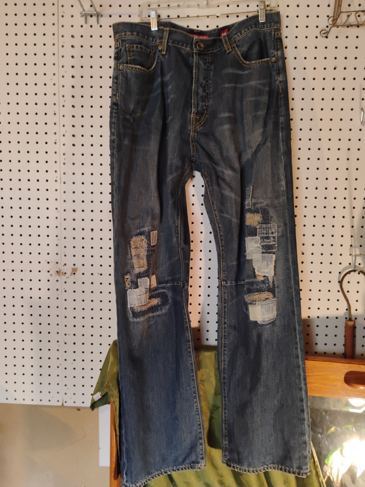 Ed Hardy Jeans  Baggy Fit Men's Blue Size 36 Pants Tiger  Cotton Lot 2009