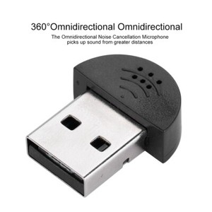 Mini USB Microphone Mic Audio Studio Adaptateur d'enregistrement pour ordinateur portable PC Ordinateur