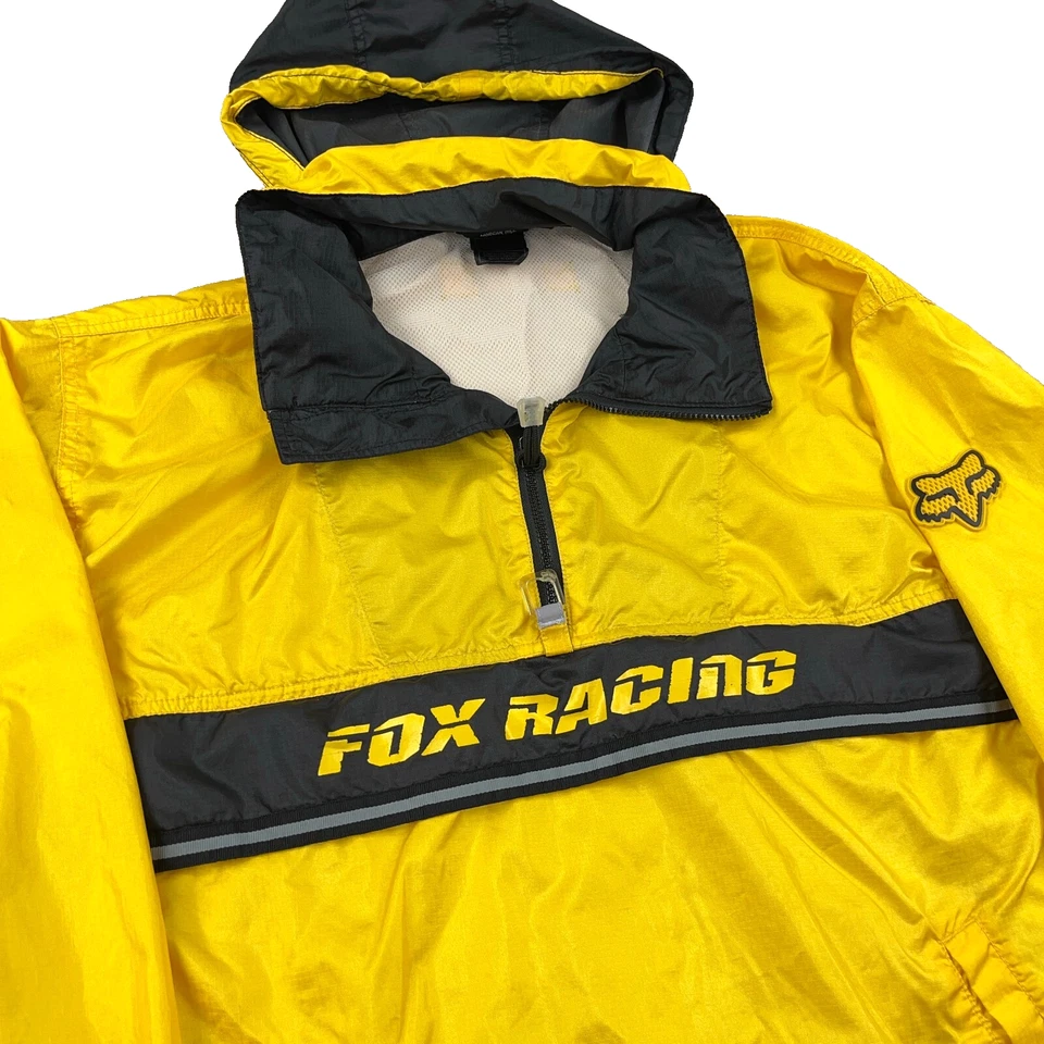 Fox Racing Jacket Men Large Yellow Pullover Windbreaker Motocross Vintage Y2K - Image 2 of 4