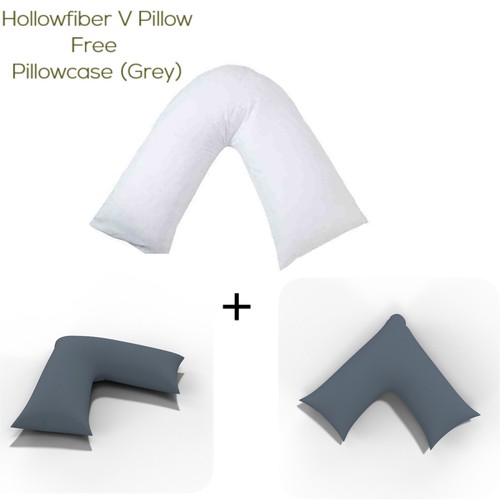 Almohada en forma de V de fibra hueca con funda de almohada ortopédica para el cuello trasero GRATIS. - Imagen 65 de 94
