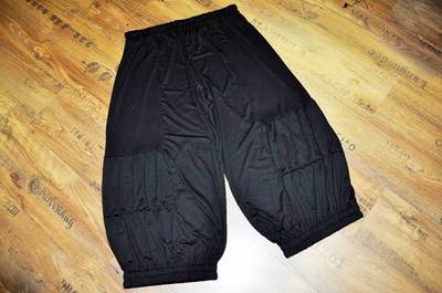 Layered ruched super wide balloon pants waist BLACK size 4 52/54