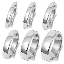9 ct/Karat Wei&szlig;gold 2, 2.5, 3, 4, 5, 6, 7mm Soft Court Form - Trauring