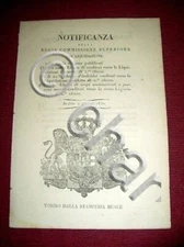 Decree Kingdom of Sardinia Turin List of Creditors French Settlement 1830