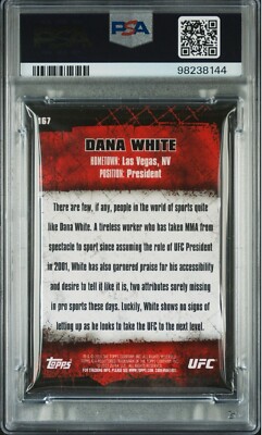 Dana White Signed 2010 Topps Gold RC ##167 PSA DNA 10 Autograph
