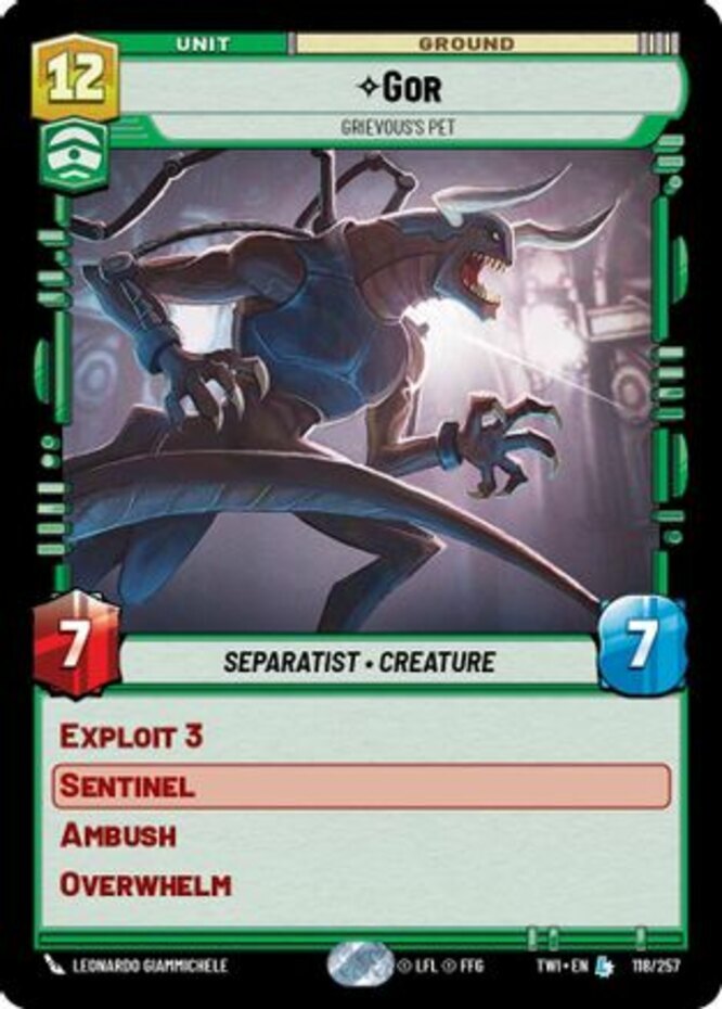 1 x Gor - Grievous's Pet - Foil - Twilight of the Republic - NM-Mint - Star Wars