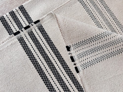 1488. Black Stripe JAUJA heavy Linen look Cushion Cover, Various sizes - Picture 6 of 7
