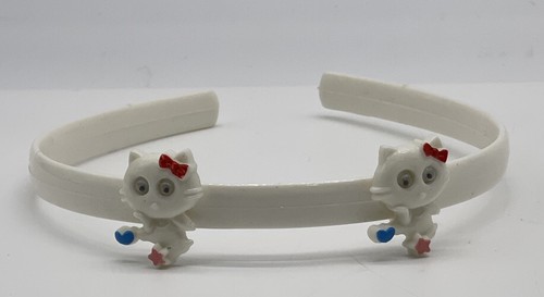 Vintage Children’s Headband White Cats Kittens Googly Eyes Kitschy Unique - Picture 5 of 12