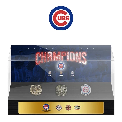 Chicago Cubs MLB World Series Championship 3 Rings Display Case