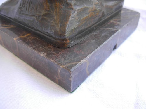 ANTIQUE FRENCH SPELTER STATUE,BOY WITH DOG,SIGNED,LATE 19th CENTURY. - Picture 12 of 12