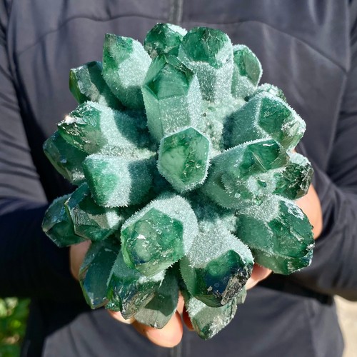 1.99LB New find green Phantom Quartz Crystal Cluster mineral samples healing - Picture 8 of 12