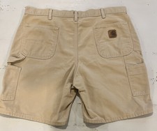 Carhartt Duck Canvas Size 40 Tan Wheat Carpenter Shorts B25-MOS Original Fit 39
