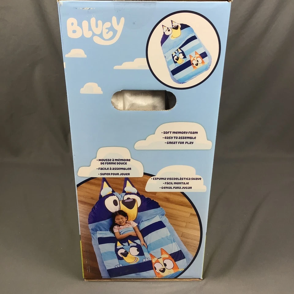 🦴 Tumbona de piso y alfombrilla para siestas Bluey Kids de gran tamaño - 47" x 69" - Almohada de espuma viscoelástica Foto 2 de 4