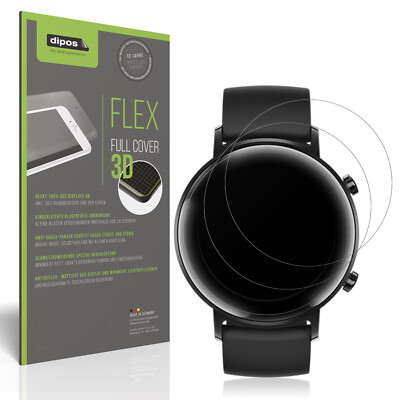 2x Full Cover Schutzfolie matt für Huawei Watch GT2 42mm Panzerfolie Anti-Shock