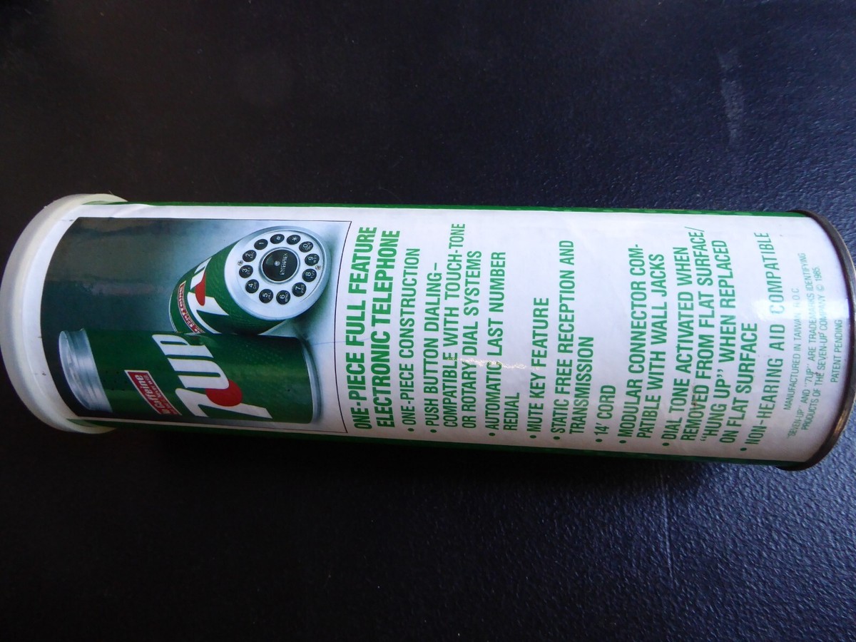 Vintage New Enterprex 7Up Soda Pop Can Telephone Push Button