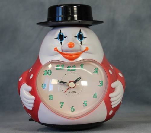 Reloj Despertador Raro Vintage Payaso Musical Novedad Funciona Como Ritmo Corneta Gato Etc - Imagen 2 de 6