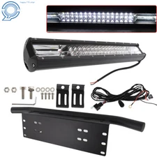 Bumber Number Plate Bracket Wiring Harness Kit 23" Led Work Light Bar 20" 420W