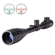 PINTY 6-24x50 AOE Rifle Scope Rangefinder Red Green Illuminated+Free 20mm Mount