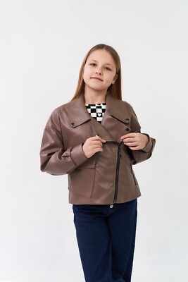 Kids Eco Jacket (Faux) Leather For A Girl Jane Beige Casual 8-18